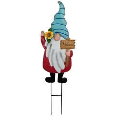 Northlight Welcome Gnome Outdoor Garden Stake - 22" - Red Blue