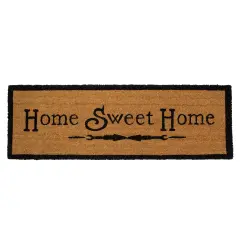Northlight Natural Coir Rectangular "Home Sweet Home" Doormat 16" x 48" Brown