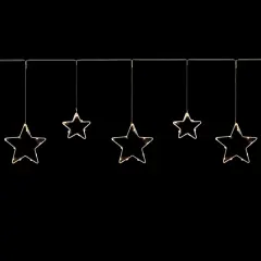 Northlight Pre-lit LED Battery Operated Hanging Stars Christmas Garland - 4' - Warm White