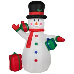 Northlight LED Lighted Inflatable Snowman with Gifts Outdoor Christmas Decoration - 8' White