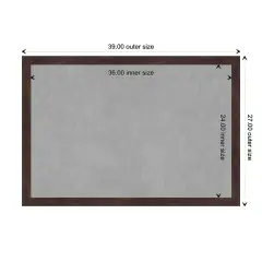 Fresco Wood Framed Magnetic Board Fresco Dark Walnut