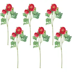 Northlight Real Touch&trade; Coral Pink Ranunculus Artificial Floral Sprays, Set of 6 - 21"