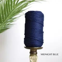 3mm EGYPTIAN GIZA COTTON | Single Strand Macrame Cord Midnight Blue