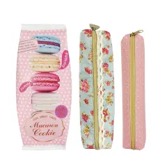 Wrapables Trendy Food Pencil Case and Stationery Pouches (Set of 3) Pink