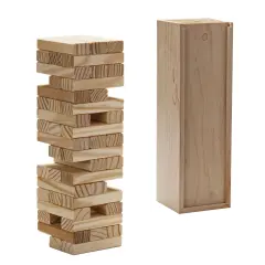 WE Games Wood Blocks Stacking Tower Game with Wood Box, 12 in. Made in USA
