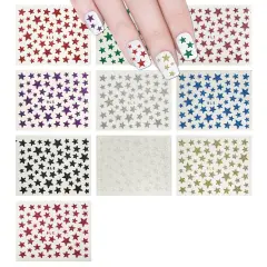 Wrapables Glitter Stars Decorative Nail Stickers, Arts & Crafts Stickers (10 sheets)