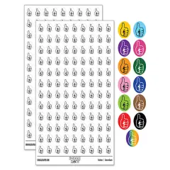 Thumbs Up Down 200+ 0.50" Round Stickers Dark Green