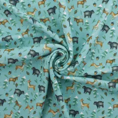 Winter Woodland Animals Bullet Fabric 1 yard