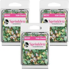 Buttons Galore Sprinkletz DIY Craft Embellishment Polymer Clay Pieces For Slime & Crafts 36 Grams - 3 Packs of Irish Charm