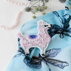 Bead Embroidery Decoration Kit Pink llama