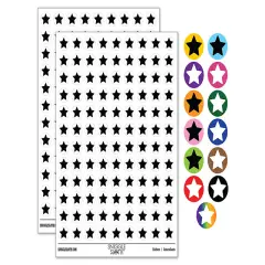 Star Shape Excellent 200+ 0.50" Round Stickers Rainbow