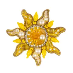 BP-339C Beadwork kit for creating brooch Crystal Art "The sun"