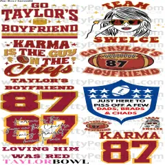 DESIGN #16- SwiftBowl DTF Gang Sheet 22"x48" (Fabric Transfers)