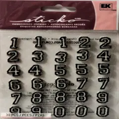 Sticko Embroidered Black Varsity Numbers Dimensional Stickers