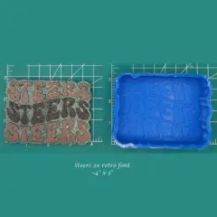 Steers Steers Steers Retro Font Silicone Freshie Mold