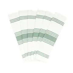 Striped Kitchen Towels Sage Green