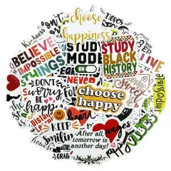 Wrapables Waterproof Vinyl Stickers for Water Bottles, Laptop, Phones, Skateboards, Decals for Teens, 100pcs Quotes