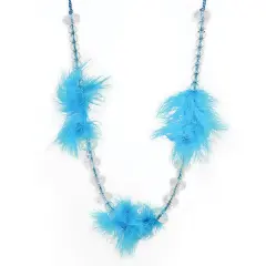 Charisse Feather/Bead Tieback Turquoise