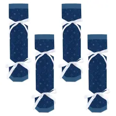 Big Dot of Happiness Navy Confetti Stars - No Snap Simple Party Table Favors - DIY Cracker Boxes - Set of 12