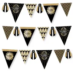 Big Dot of Happiness Roaring 20's - DIY 1920s Art Deco Jazz Party Pennant Garland Decoration - Triangle Banner - 30 Pieces