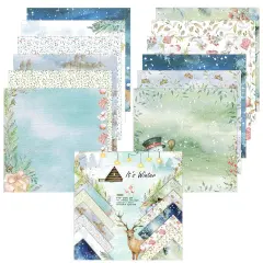 Wrapables 6x6 Decorative Single-Sided Scrapbook Paper for Arts & Crafts Projects, Scrapbooking, Card-Making Snowy Winter