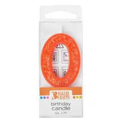 Mini Glitter Numeral Candle, 1ct Orange