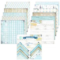 Wrapables 6x6 Decorative Single-Sided Scrapbook Paper for Arts & Crafts Projects, Scrapbooking, Card-Making Ice Blue Winter