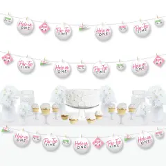 Big Dot of Happiness Golf Girl - Pink Birthday Party or Baby Shower DIY Decorations - Clothespin Garland Banner - 44 Pieces