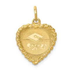 14K Yellow Gold Graduation Cap Diploma Charm Pendant Jewerly 26mm x 21mm