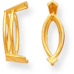 14K Gold 2 Prong Marquise V-End Setting 16.x7.75mm