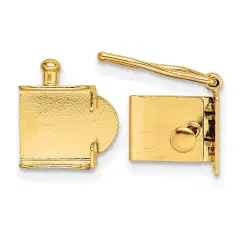 14K Gold Push Button Box Clasp 9.5mm