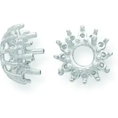14K White Gold Round Cluster Setting (0.50 To 2.00Ct Center)