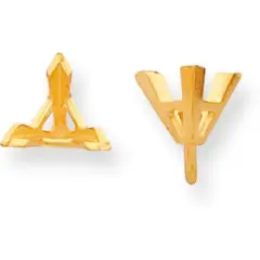 14K Gold 3 Prong Triangle Peg V-End Setting 4mm