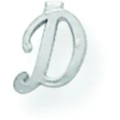 14K White Gold Letter D
