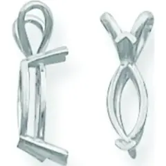 14K WG 2 Prong Marquise V-End Pendant Setting 4x7mm