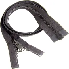 YKK Brand Zipper, Black #10 Separates at The Bottom, Marine Grade Metal Tab Slider, Heavy Duty (30" Inch)