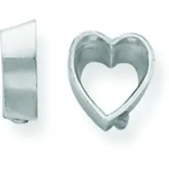 14K White Gold Heart Bezel Setting 12x10mm