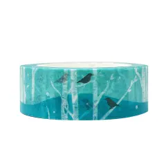 Wrapables Beautiful Scenery Washi Masking Tape Birds in Blue Forest