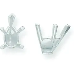 14K White Gold 5 Prong Pear Tapered Setting 12.5x8.5mm