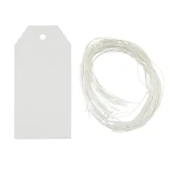 Wrapables 50 Gift Tags/Kraft Hang Tags with Free Cut Strings for Gifts, Crafts & Price Tags White Original Tag