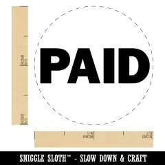 Paid Bold Text Solid Self-Inking Rubber Stamp for Stamping Crafting Planners Orange