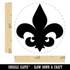 Fleur de Lis Solid Self-Inking Rubber Stamp for Stamping Crafting Planners Green