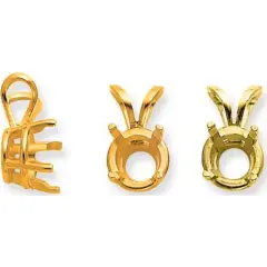 14K Gold 0.63ct 4 Prong Round Pendant Setting