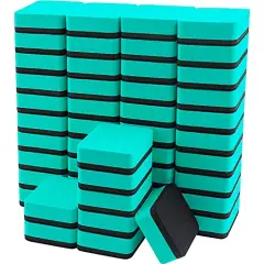 48 Pack ,Mini Dry Erase Erasers, Magnetic Whiteboard Dry Erasers Chalkboard Cleaner Wiper for Kids and Classroom Teacher Supplies, Home and Office (2 x 2 Inch) Green