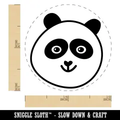 Happy Panda Face Self-Inking Rubber Stamp for Stamping Crafting Planners Purple
