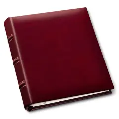Gallery Leather Travel Photo Album Holds 4x6 Photos, 3 Ring Binder, 50 Pages for 50 Photos, Fillable, Handcrafted &ndash; 6.5&rdquo; x 5.5&rdquo; Acadia Burgundy