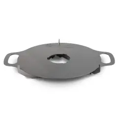 Petromax Atago Griddle Plate, for Outdoor Atago Camp Grill, Plancha Round Steel Disc with Handles and Rack, Temperature Zones