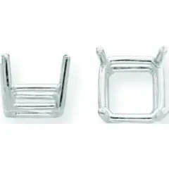 14K White Gold 4 Prong Princess Setting 9.8mm