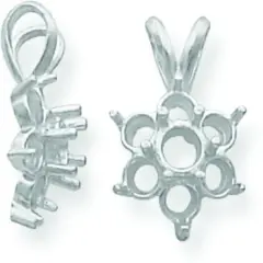 14K White Gold 1.00cttw Round 7 Stone Pendant Setting