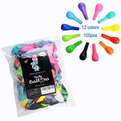 100 PCS Party Balloons - 12 Inch Premium Assorted Colorful Latex Balloons, Bulk Pack for Birthday, Christmas, Wedding, Anniversary, and Vacation